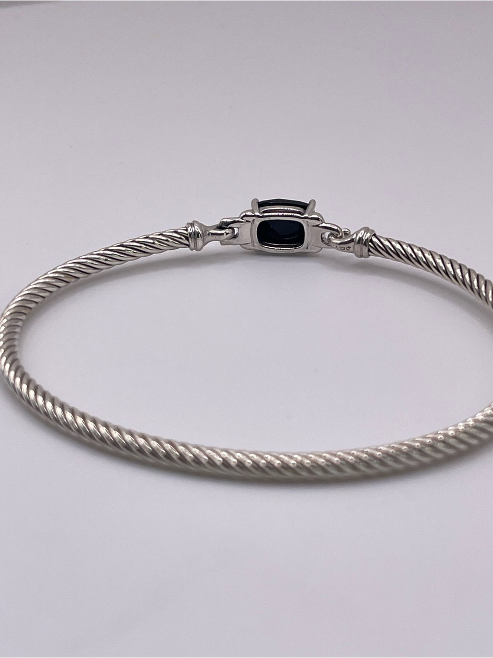 David Yurman Black Onyx Petite Wheaton Bracelet with Diamonds - Picture 6 of 11